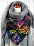 Simple Butterfly Print Warm Triangle Scarf