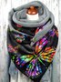 Simple Butterfly Print Warm Triangle Scarf