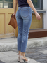 Casual Plain Denim Denim&jeans