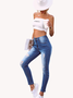 Casual Tight Color Block Denim&jeans