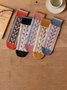 5 Pairs Of Vintage Palace Style Jacquard Knitted Socks
