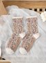 Literary Retro Style Floral Curled Loose Socks