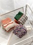 3 Pairs Of Literary Retro Striped Floral Socks