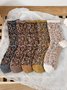 Literary Retro Style Floral Curled Loose Socks