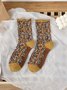 Literary Retro Style Floral Curled Loose Socks