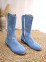 Chunky Heel Pu Leather Cowboy Boot