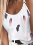 Sexy Regular Fit Feather Tank & Cami