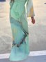 Boho Landscape Print Loosen Maxi