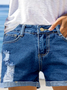 Denim Plain Loose Denim&jeans