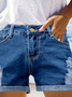 Denim Plain Loose Denim&jeans