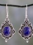 Vintage Alloy Lapis Lazuli Earrings