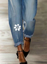 Denim Loosen Floral Denim&jeans