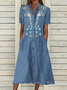 Casual Shirt Collar Midi