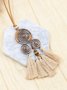 Boho Style Vintage Long Sweater Chain Fringe Necklace