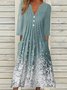 Buttoned Loosen Vacation Midi