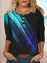 Striped Crew Neck Casual Jersey T-shirt