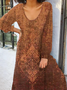 Crew Neck Jersey Casual Abstract Maxi