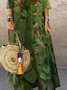 Jersey Loose Floral Square Neck Maxi