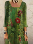 Jersey Loose Floral Square Neck Maxi