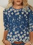 Floral Crew Neck Casual T-Shirts