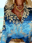 V Neck Loose Ethnic Top