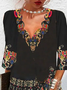 V Neck Casual Ethnic Loose Shorts