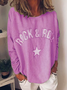 Round Neck Color Block Loosen Top