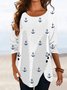 Casual Jersey Crew Neck Loose Top