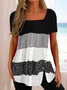 Jersey Loose Polka Dots Casual T-shirt