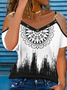 Casual Floral Summer V neck Micro-Elasticity Daily Hot List Regular H-Line Top for Women