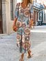 Geometric Casual Autumn Jersey Long 1 * Dress Standard Regular Medium Elasticity Dress for Women