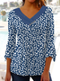 Women Casual Floral Autumn Daily Jersey Regular A-Line Regular Regular Size Top