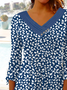 Women Casual Floral Autumn Daily Jersey Regular A-Line Regular Regular Size Top