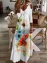 Women Casual Floral Autumn Natural Lightweight Micro-Elasticity Loose Jersey Long Dresses