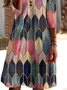 Women Geometric Casual Autumn Micro-Elasticity Loose Jersey Best Sell Skirt Regular Dress