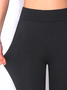 Plain Sports Autumn Polyester Natural High Elasticity Tight Standard H-Line Leggings for Women