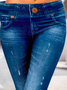 Women Casual Plain Autumn Natural High Elasticity Daily Denim Regular Regular Size Jeans