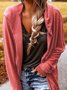 Loose Casual Jersey Others Cardigans