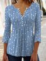 Geometric Casual Autumn V neck Daily 1 * Top Hot List A-Line Regular Size Top for Women