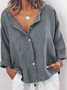 Solid Cotton Blends Blouses