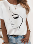 Casual Loose Crew Neck Jersey T-shirt