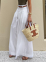 Loose Casual Cotton Plain Pants