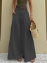Loose Casual Cotton Plain Pants