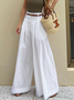 Loose Casual Cotton Plain Pants