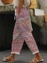 Casual Plaid Loose Cotton Pants