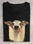 Casual Dog Loose Cotton T-Shirt