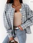 Plaid Others Zipper Casual Jacket