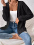 Loose Plain Casual Zipper Jacket