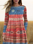 Regular Fit Casual V Neck Dress With No