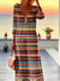 Regular Fit Casual Abstract Dress With No